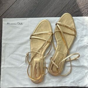 Massimo Dutti Gold women sandals flat 40